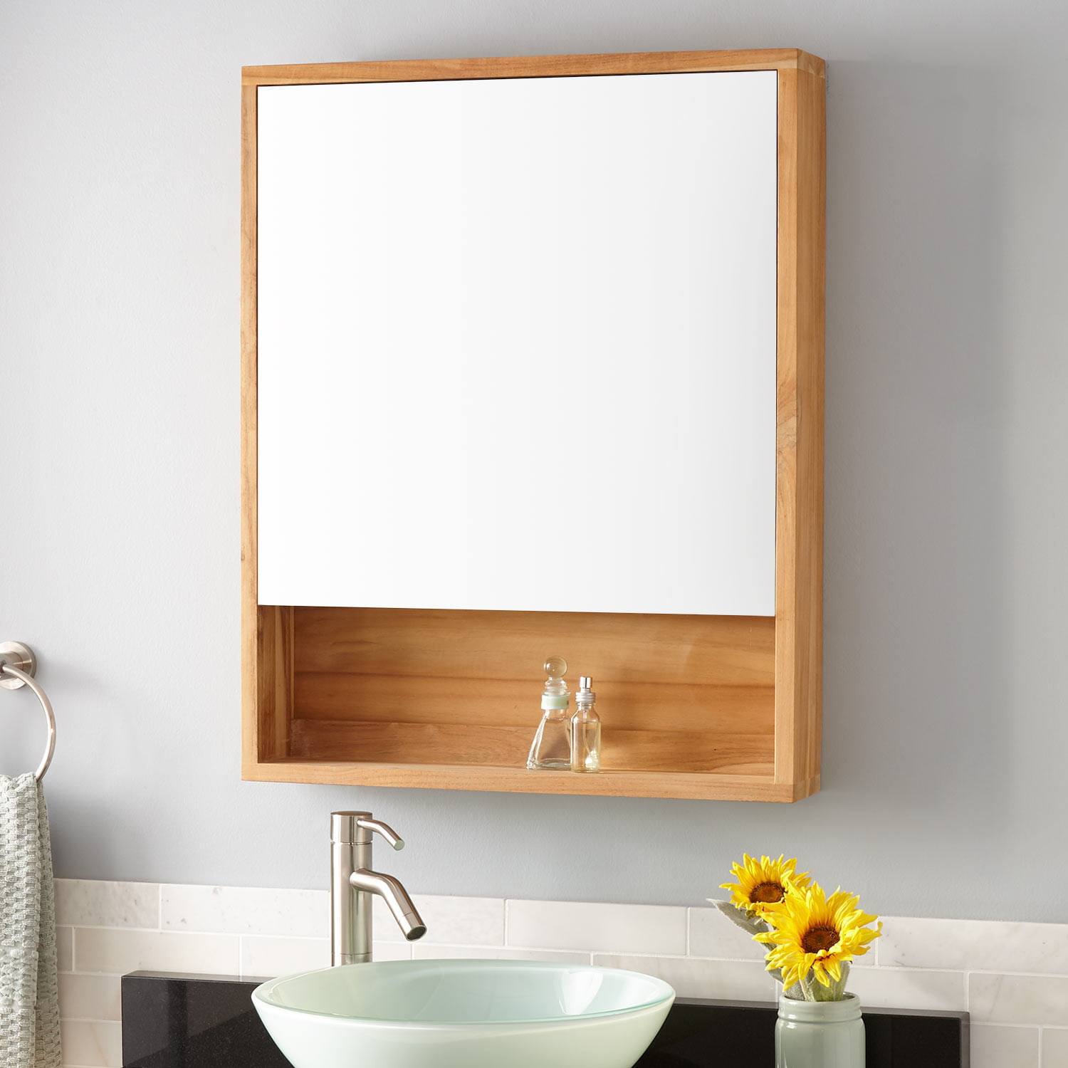 24 Bastian Teak Medicine Cabinet Natural Teak Bathroom with regard to measurements 1500 X 1500