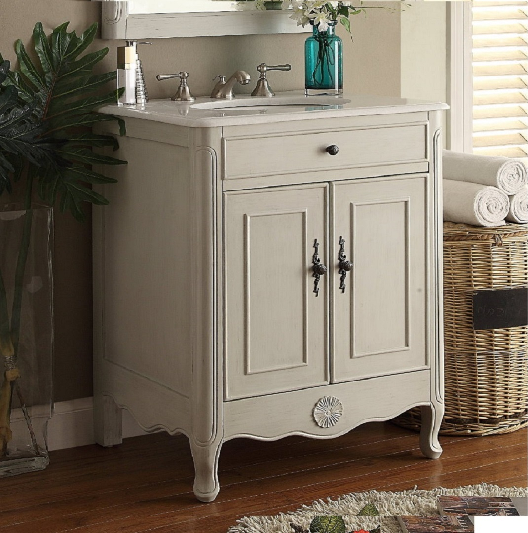 26 Inch Bathroom Vanity Cottage Beach House Distressed Vintage inside proportions 1070 X 1080