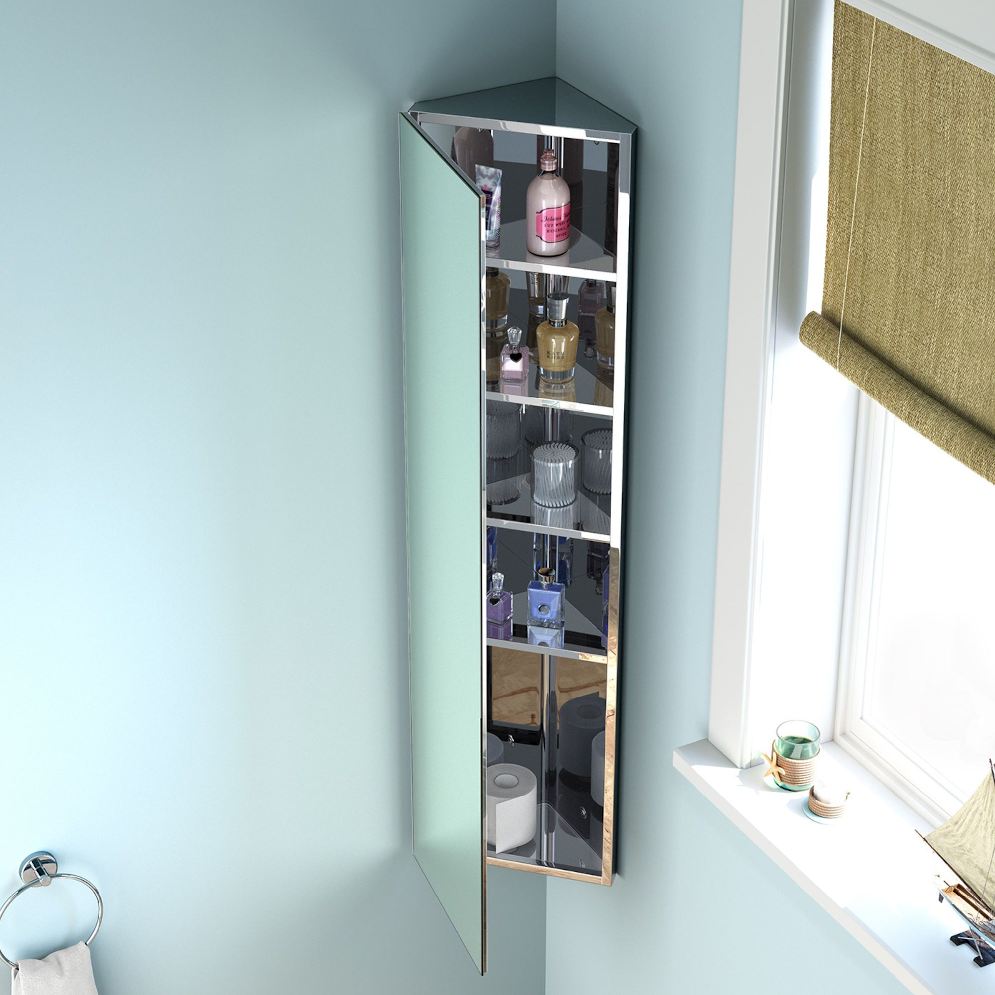 300x1200mm Liberty Stainless Steel Tall Corner Mirror Cabinet In with regard to dimensions 2000 X 2000