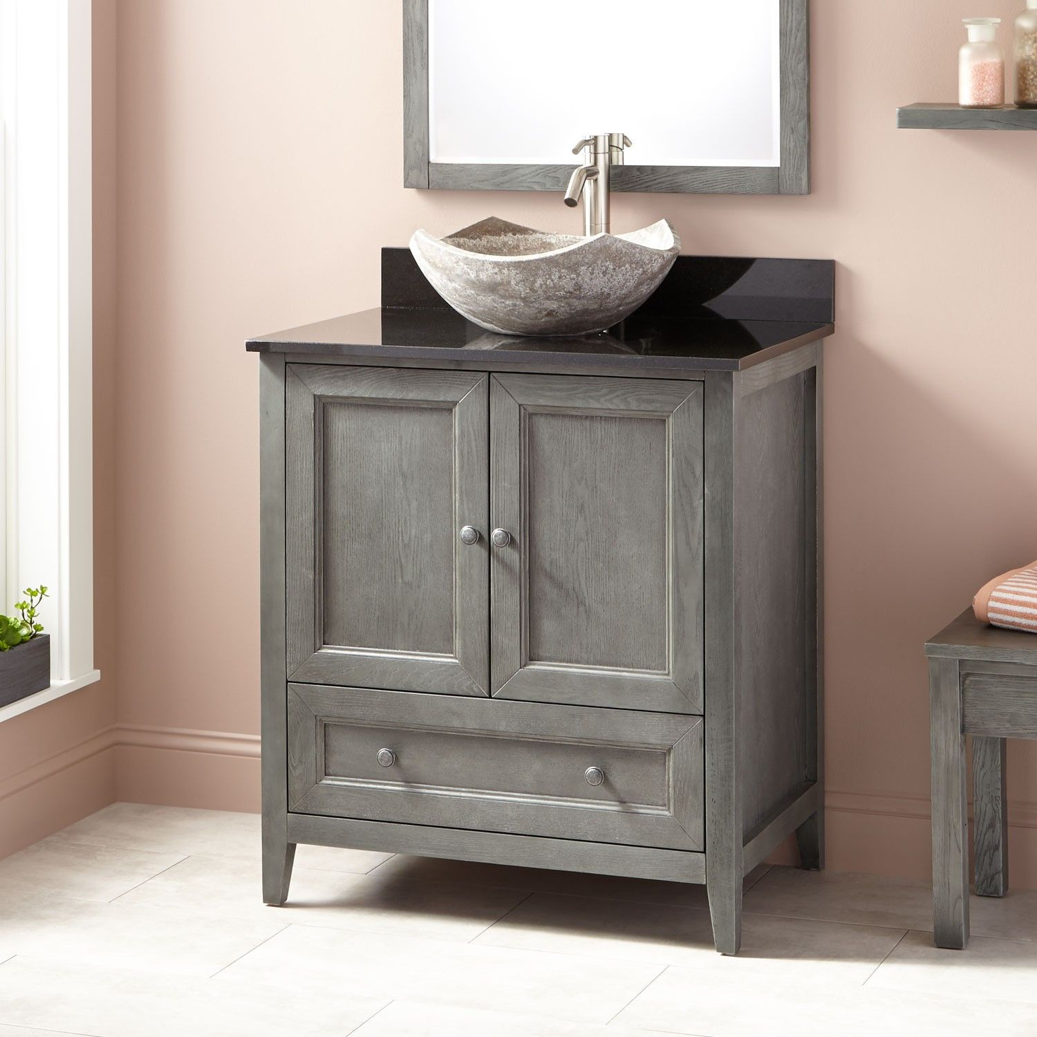 30kipleyvesselsinkvanity Graywash Powder Room Remodel pertaining to dimensions 1500 X 1500