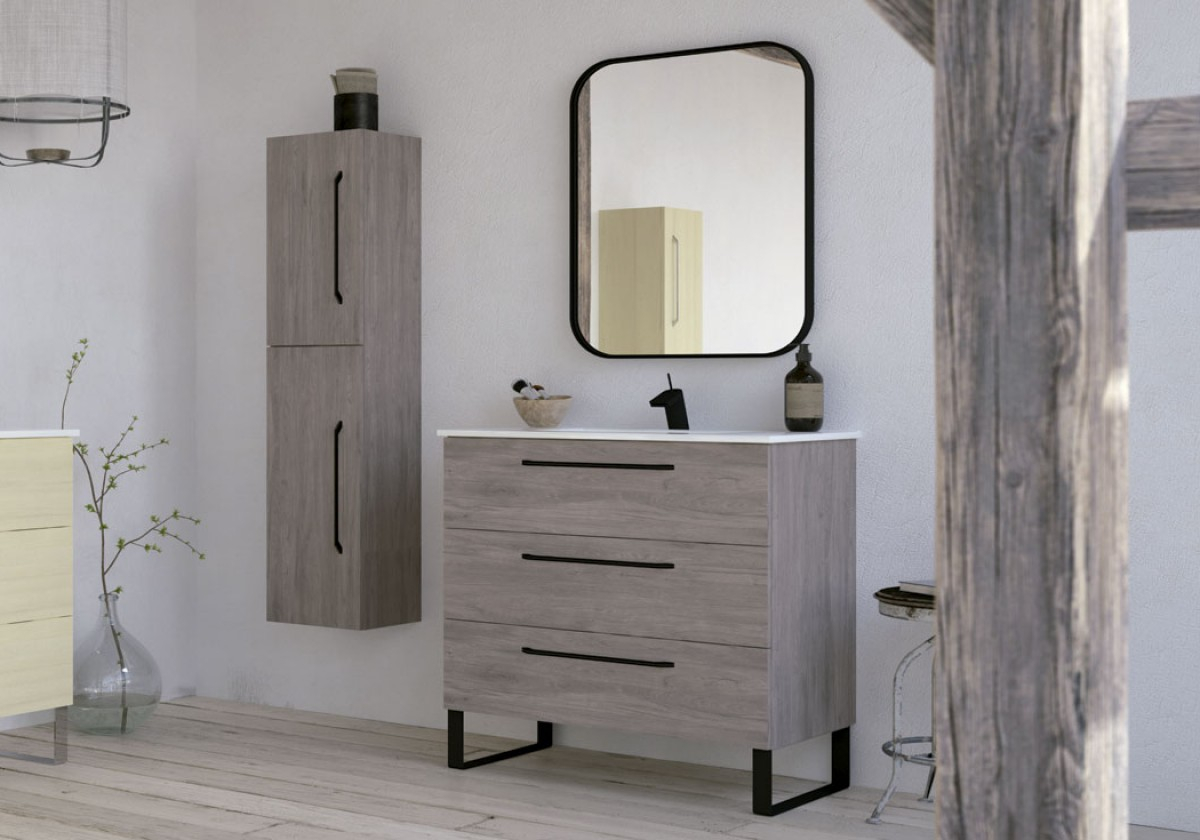 40 Inch Modern Bathroom Vanity Cabinet Dakota Chicago Grey Oak within measurements 1200 X 840
