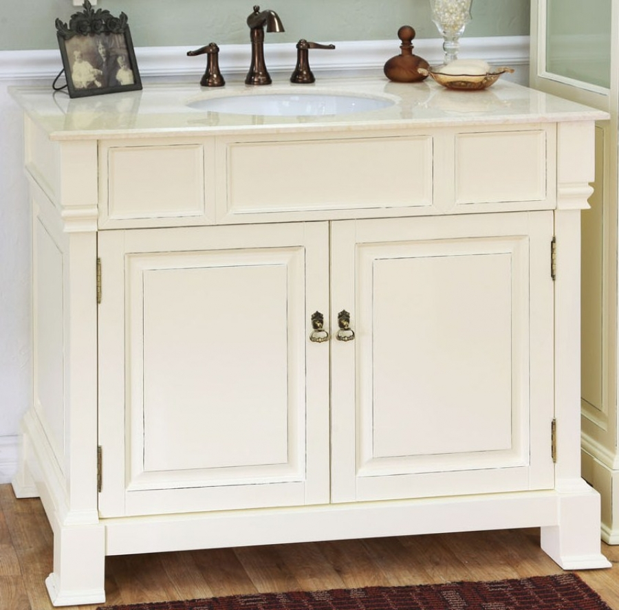 42 Inch Single Sink Bathroom Vanity In Cream White intended for sizing 900 X 887