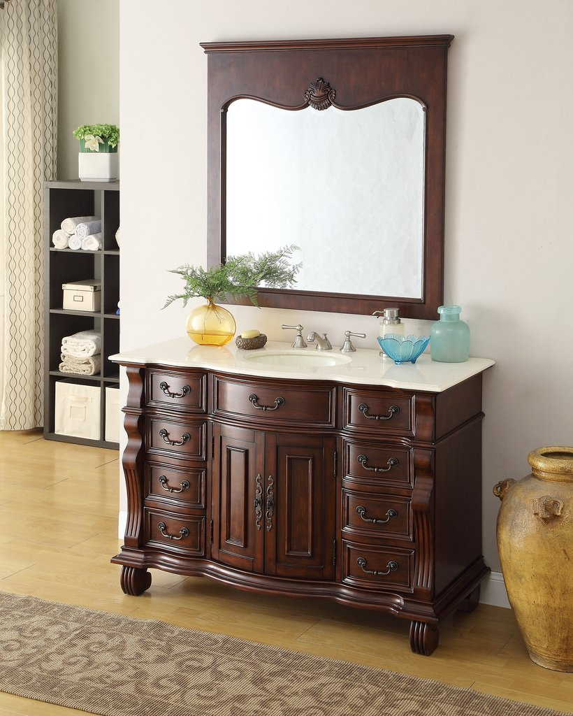 50 Old World Hopkinton Bathroom Sink Vanity Cabinet Mirror Gd intended for proportions 820 X 1024