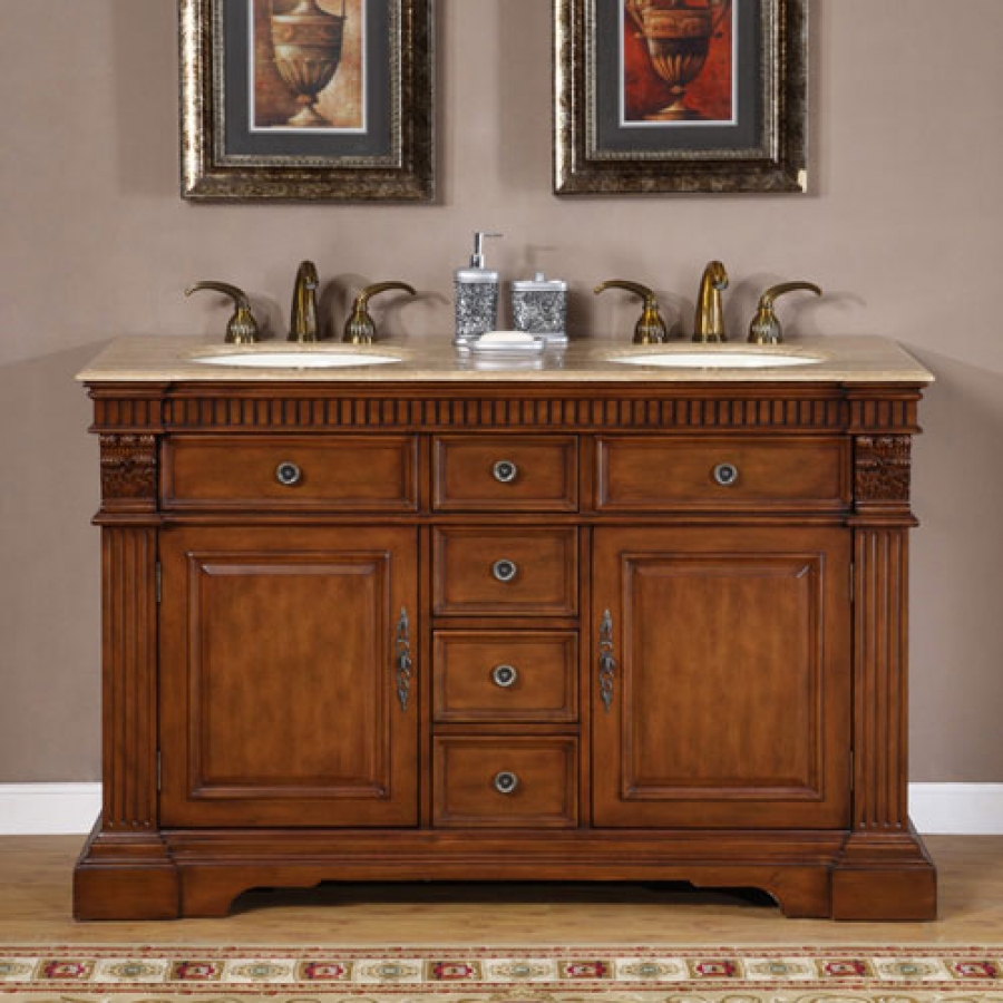 55 Inch Furniture Style Double Sink Bathroom Vanity with regard to size 900 X 900