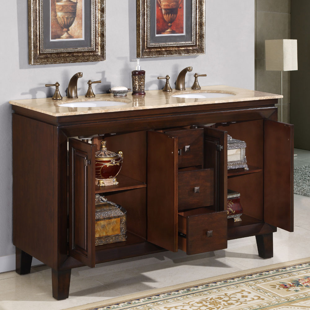 55 Perfecta Pa 130 Bathroom Vanity Double Sink Cabinet English inside sizing 1000 X 1000