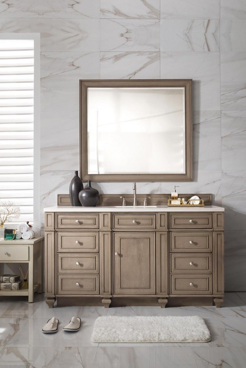 60 Inch Single Sink Bathroom Vanity Whitewashed Walnut Finish regarding measurements 800 X 1199