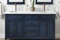 60 Keller Double Vanity For Undermount Sinks Vintage Navy Blue with regard to sizing 1500 X 1500