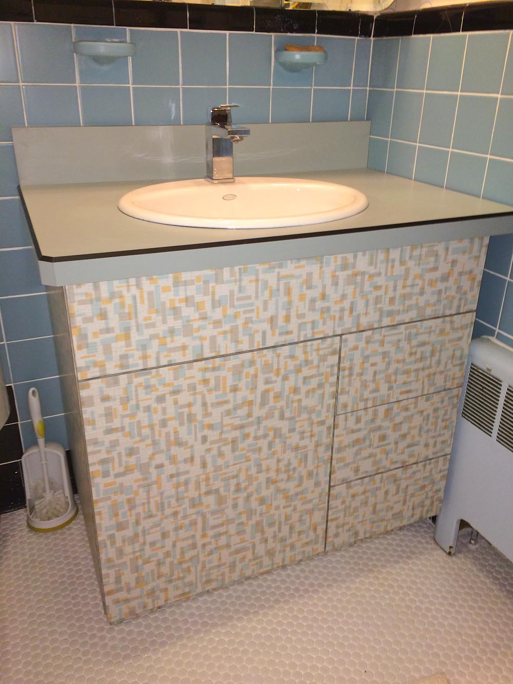 A Bathroom Vanity Made With Wilsonarts Patterned Betty Laminate throughout dimensions 1000 X 1333