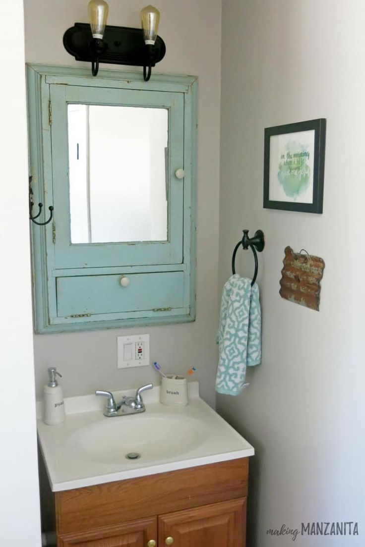 Add A Vintage Medicine Cabinet For Farmhouse Bathroom Charm Fixer with measurements 736 X 1104