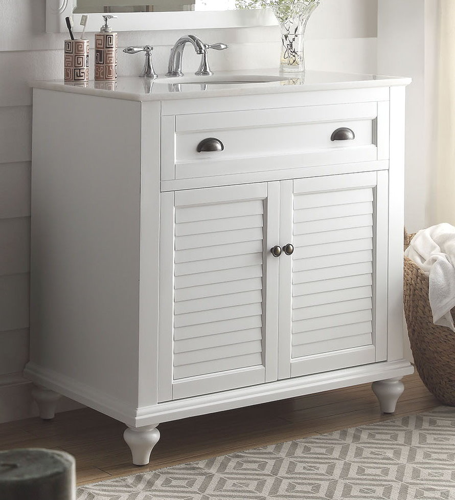 Adelina 34 Inch Cottage Bathroom Vanity White Finish intended for sizing 890 X 977