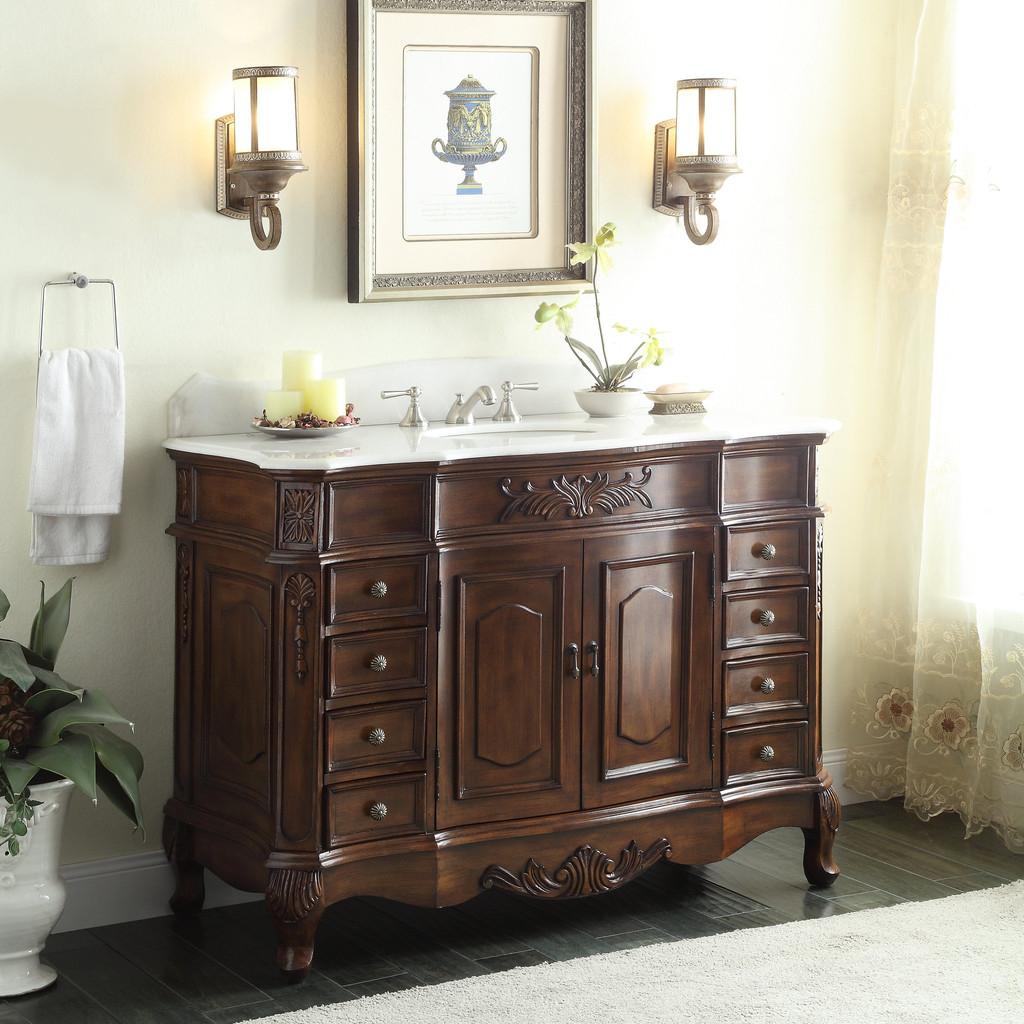 Adelina 48 Inch Old Fashioned Look Bathroom Vanity Fully Assembled regarding measurements 1024 X 1024