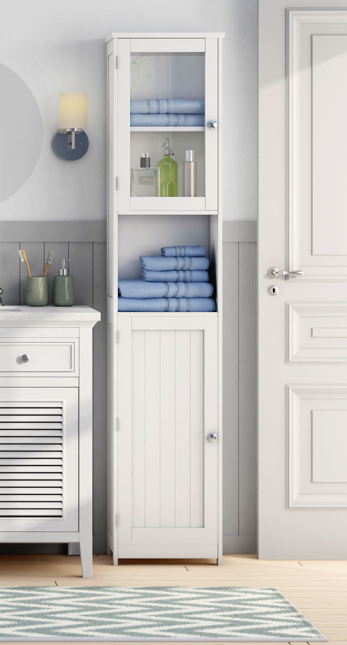 All Home 40 X 189cm Free Standing Tall Bathroom Cabinet Reviews regarding dimensions 1110 X 2064