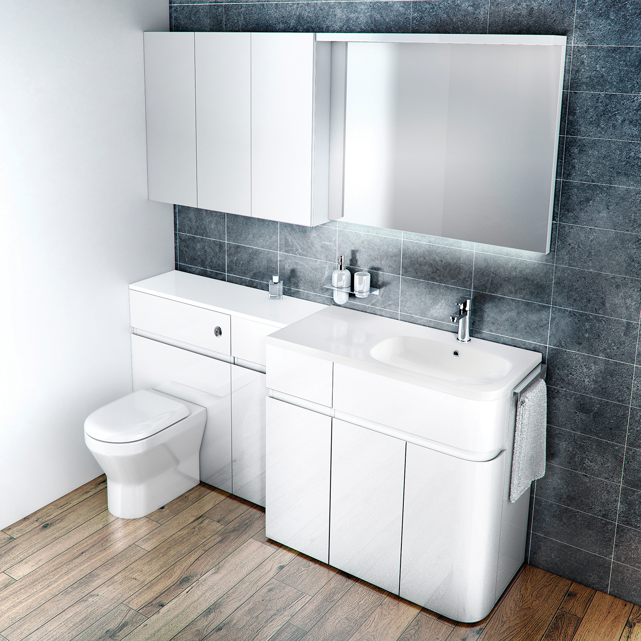 Aqua Cabinets D450 Fitted Bathroom Furniture Uk Bathroom in measurements 1300 X 1300
