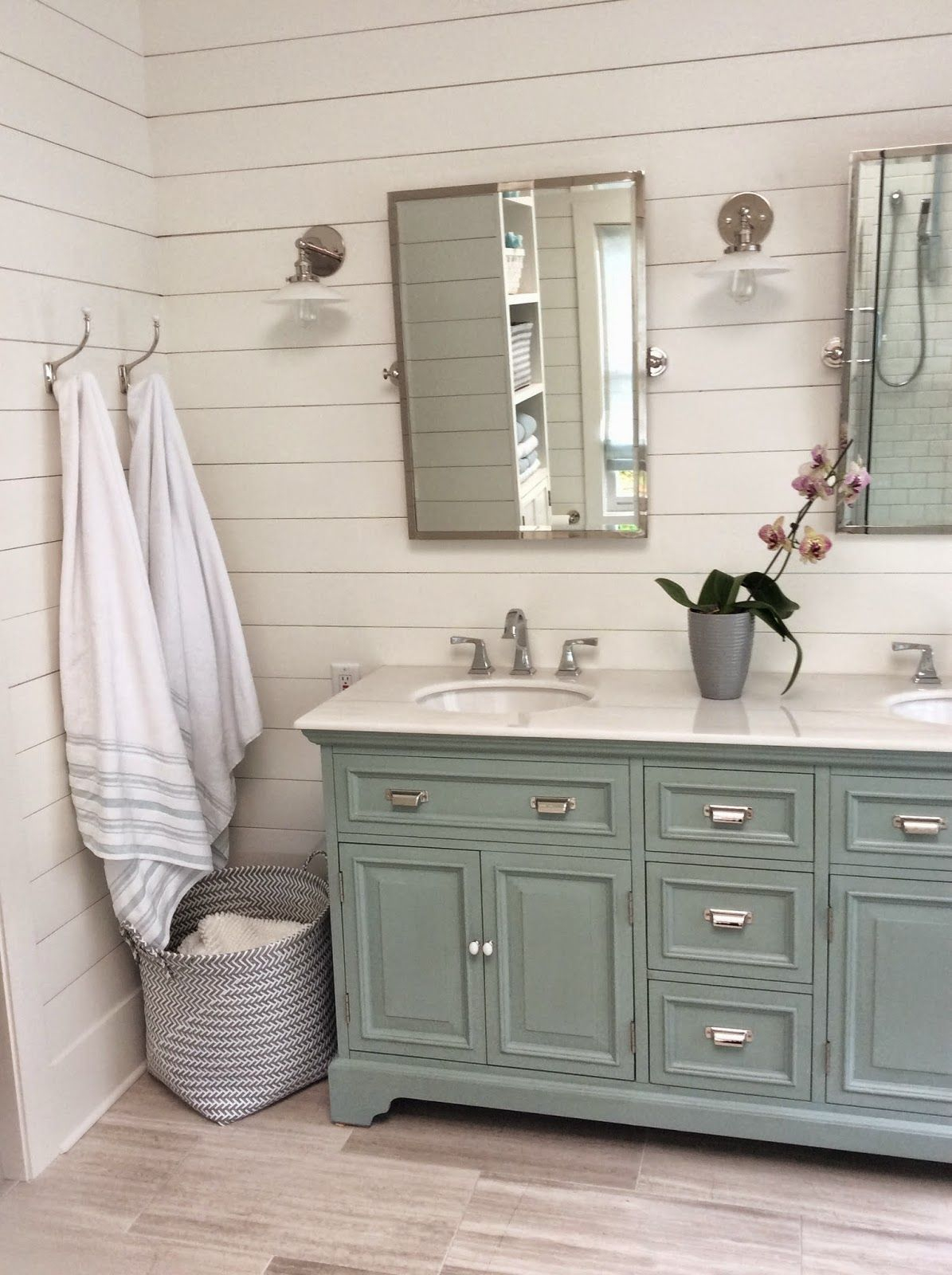 Bathroom Cabinets In Blue Cottage And Vine Friday Link Bathroom in size 1195 X 1600