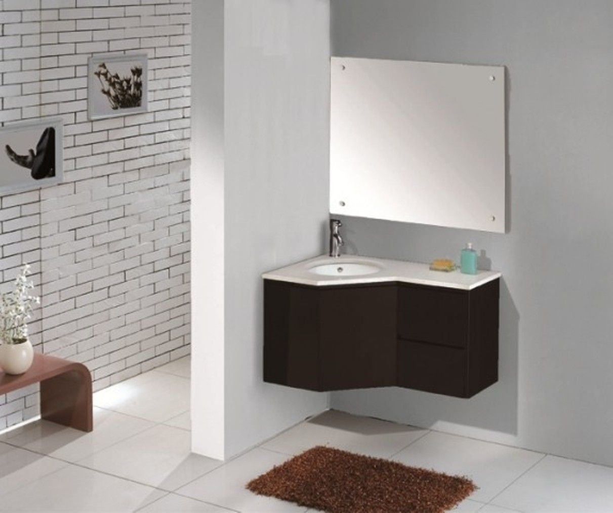 Bathroom Corner Bathroom Vanity For Small Bathroom Modern Black throughout dimensions 1211 X 1013