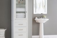Bathroom Fascinating White Free Standing Bathroom Storage Tower throughout dimensions 1024 X 1024