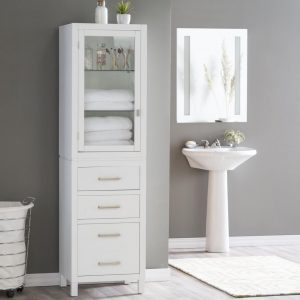 Bathroom Fascinating White Free Standing Bathroom Storage Tower throughout dimensions 1024 X 1024