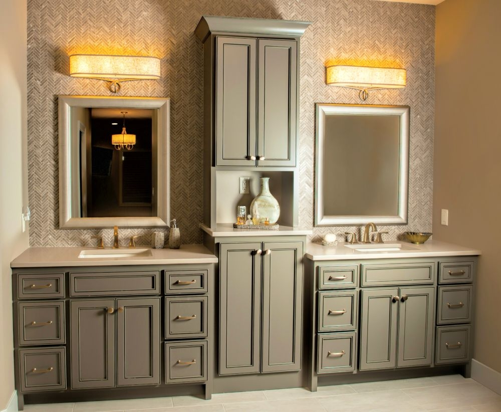 Bathroom Vanities With Matching Linen Towers Bathroom Small Bathroom intended for size 1000 X 822