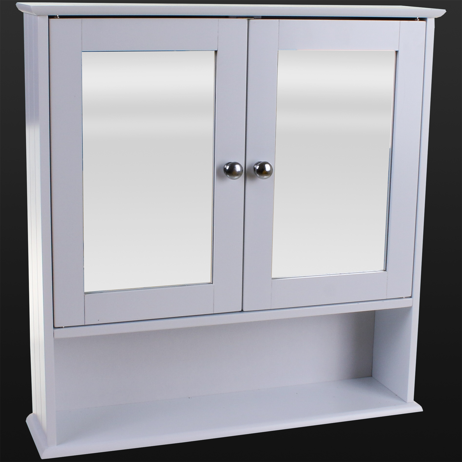 Bathroom Wall Cabinet White Double Mirror Door Wooden Replacement pertaining to measurements 1600 X 1600