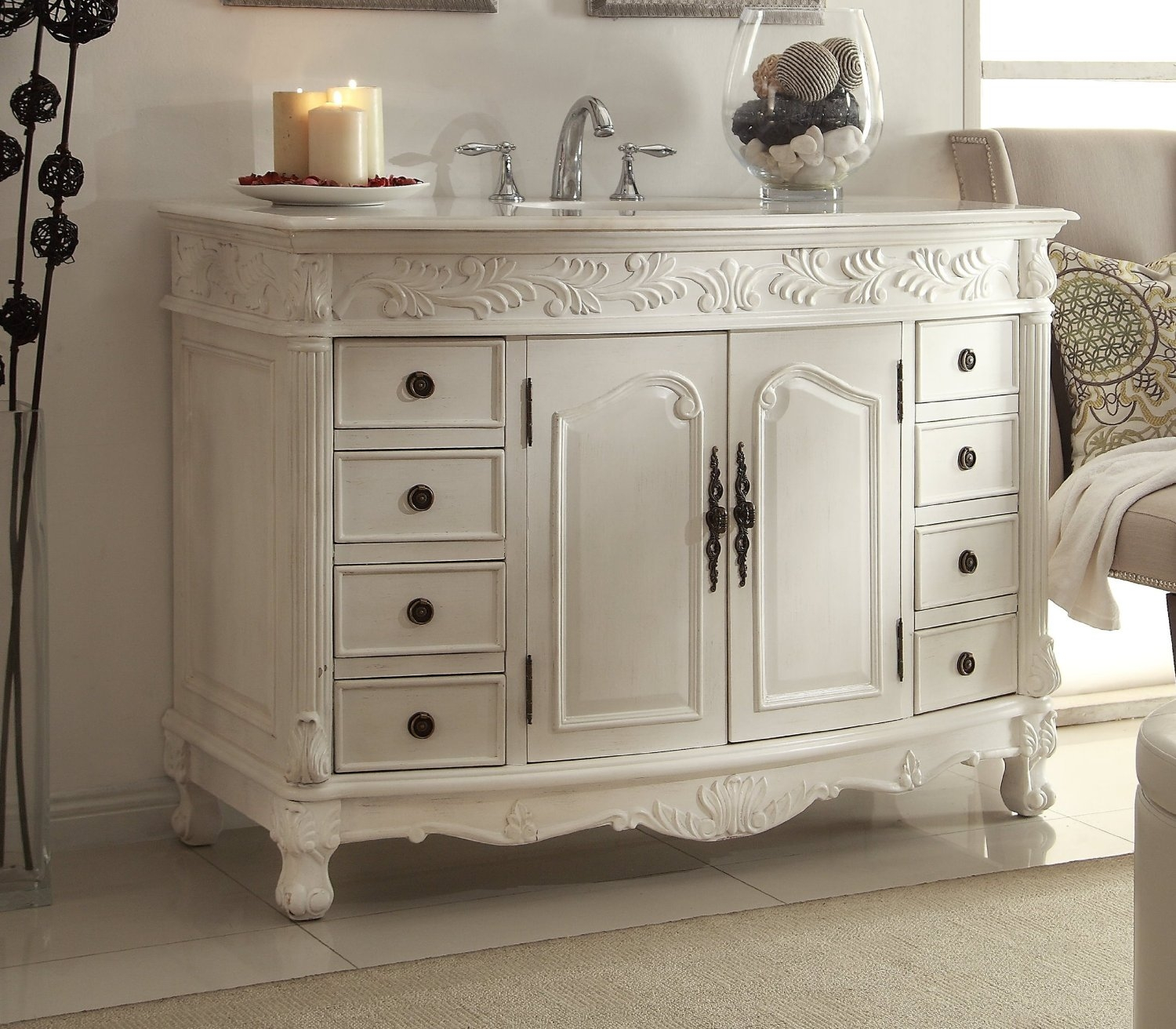 Bathrooms Design Adelina Inch Antique White Bathroom Vanity Marble regarding size 1500 X 1312