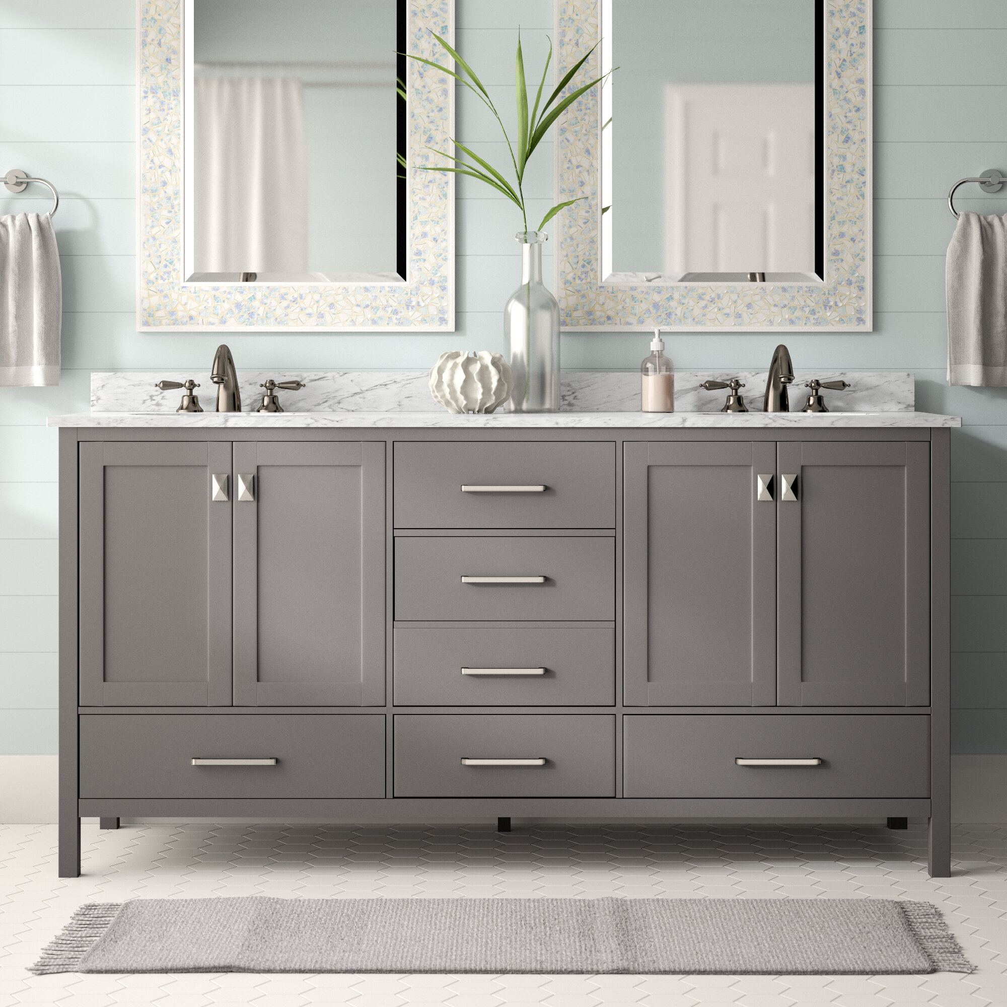 Beachcrest Home Newtown 72 Double Bathroom Vanity Set Reviews inside measurements 2000 X 2000