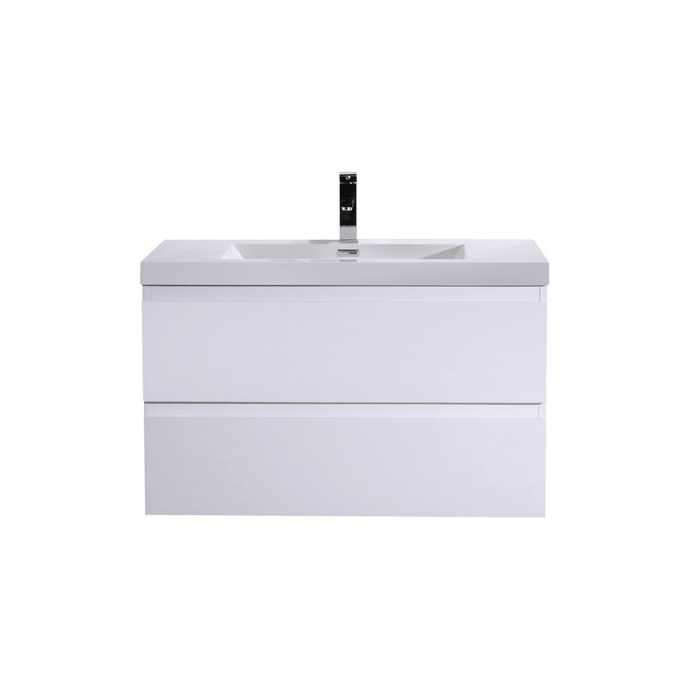 Bohemia 355 In W Bath Vanity In High Gloss White With Reinforced in size 1000 X 1000