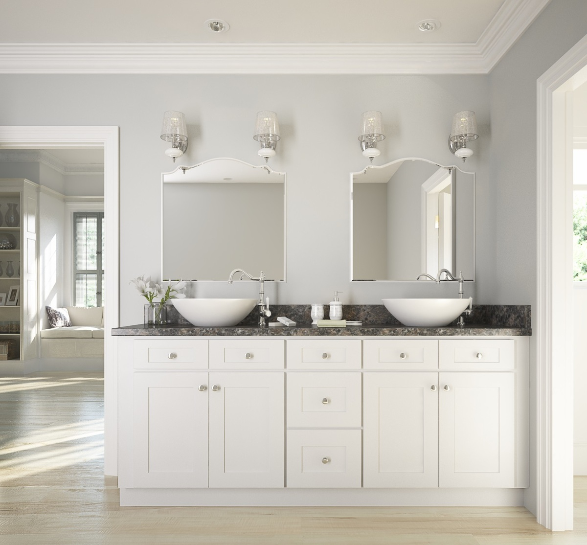 Brilliant White Shaker Ready To Assemble Bathroom Vanities throughout dimensions 1200 X 1114