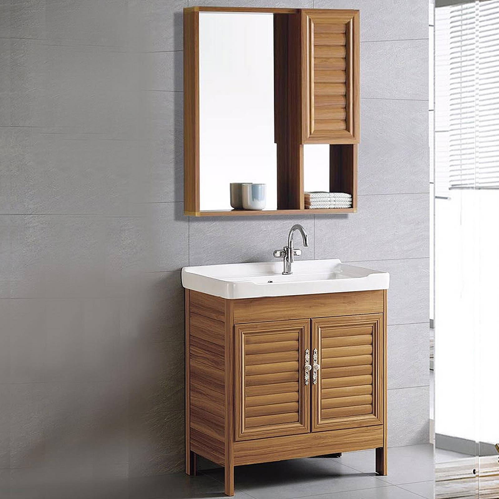 Brizzio 8551 Brown Vintage Stainless Steel Bathroom Cabinet With Mirror within proportions 1600 X 1600