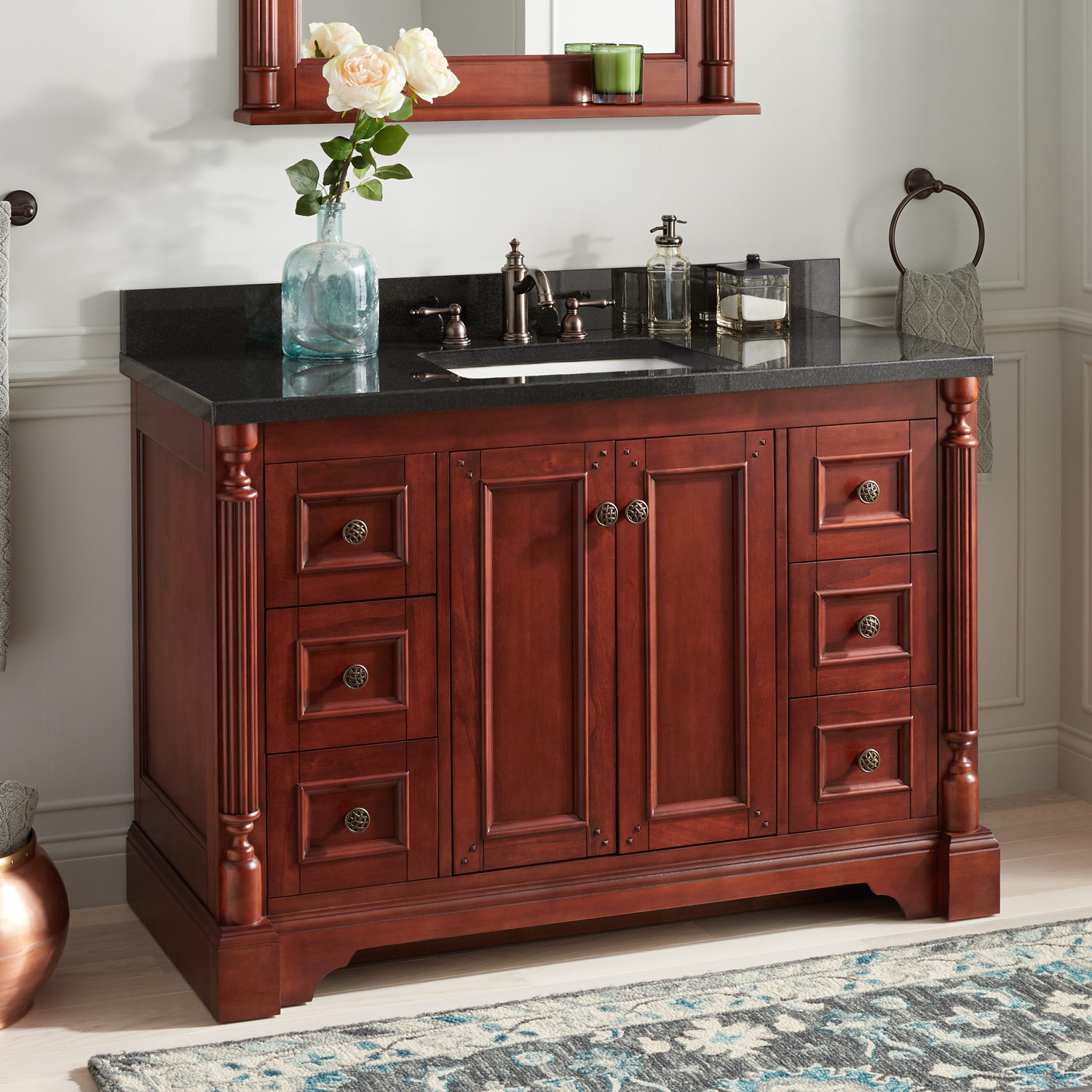Cherry Wood Vanity Signature Hardware intended for sizing 1500 X 1500