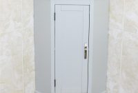Cloakroom Corner Bathroom Vanity Painted Grey Unit Oak Top Corner inside size 1024 X 1048