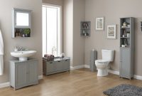Colonial Grey Wood Bathroom Furniture Cupboards Cabinets Storage in proportions 2200 X 1372