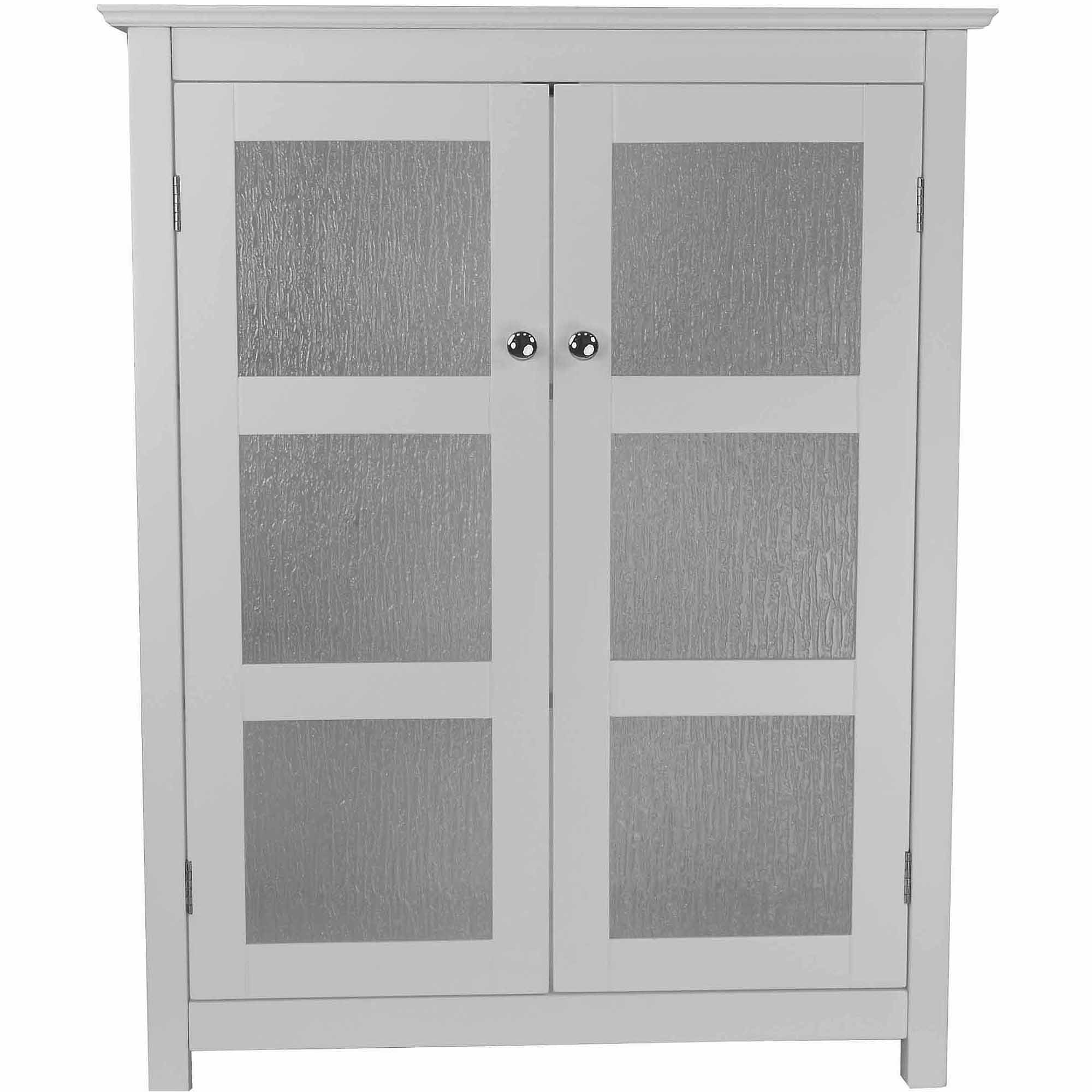 Connor Floor Cabinet With 2 Glass Doors White Walmart with sizing 2000 X 2000