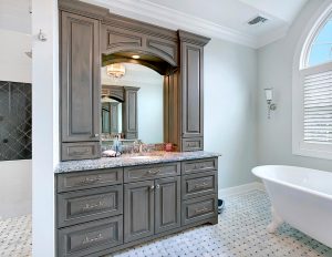 Custom Vanity Bathroom Cabinetry Design Line Kitchens In Sea with regard to proportions 1294 X 1000