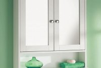 Double Door Mirror Shelf Wall Mounted Wood Storage Bathroom for measurements 1500 X 1500