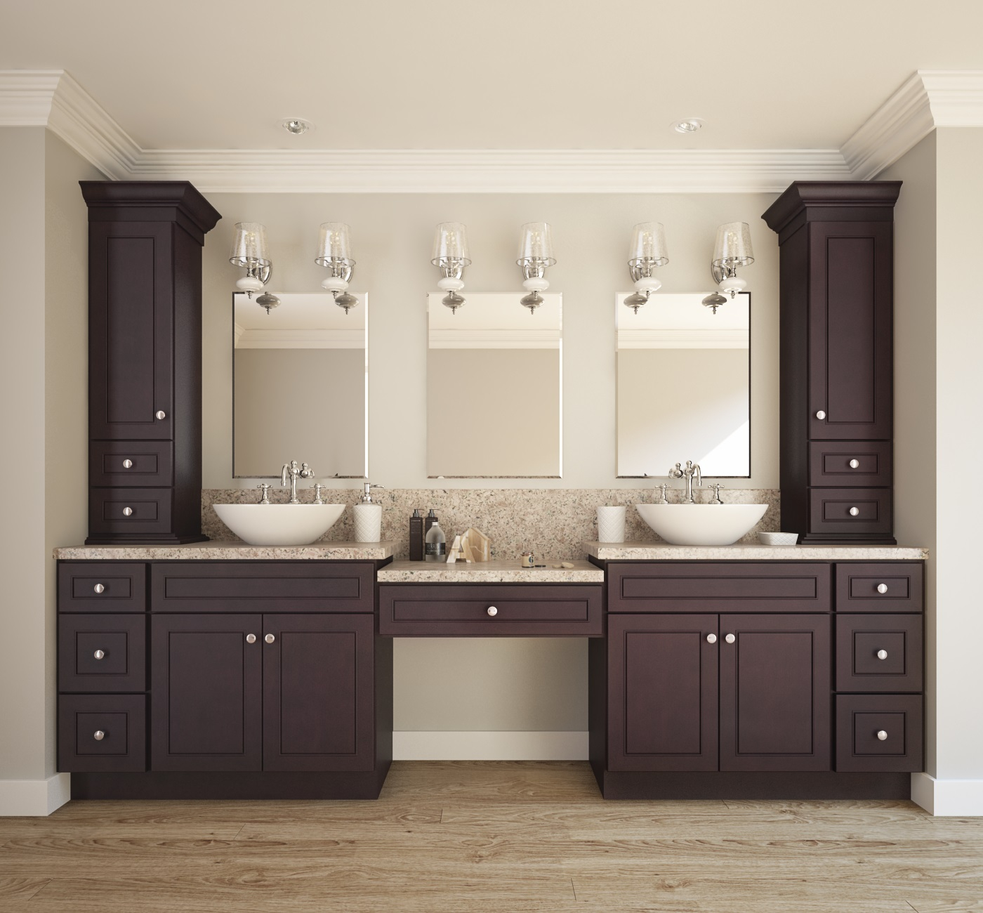 Espresso Bean Ready To Assemble Bathroom Vanities Cabinets with proportions 1400 X 1300