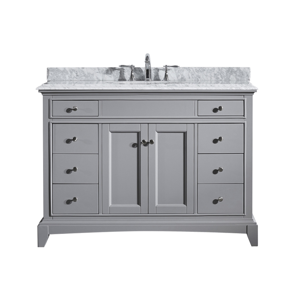 Eviva Elite Stamford 48 Grey Solid Wood Bathroom Cabinet Only for proportions 1000 X 1000