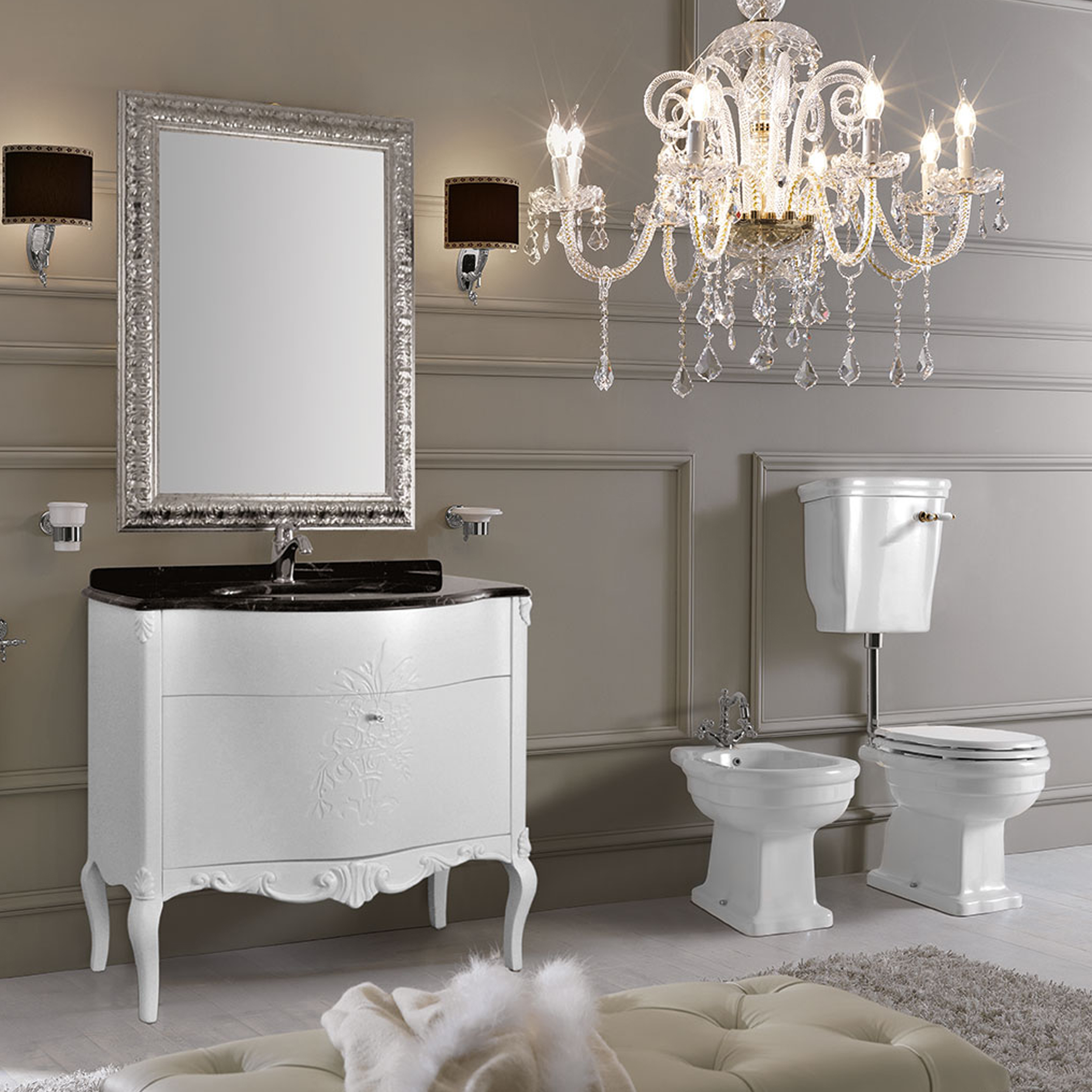 Eviva Monaco 36 Silver Bathroom Vanity Set Decors Us intended for measurements 2500 X 2500