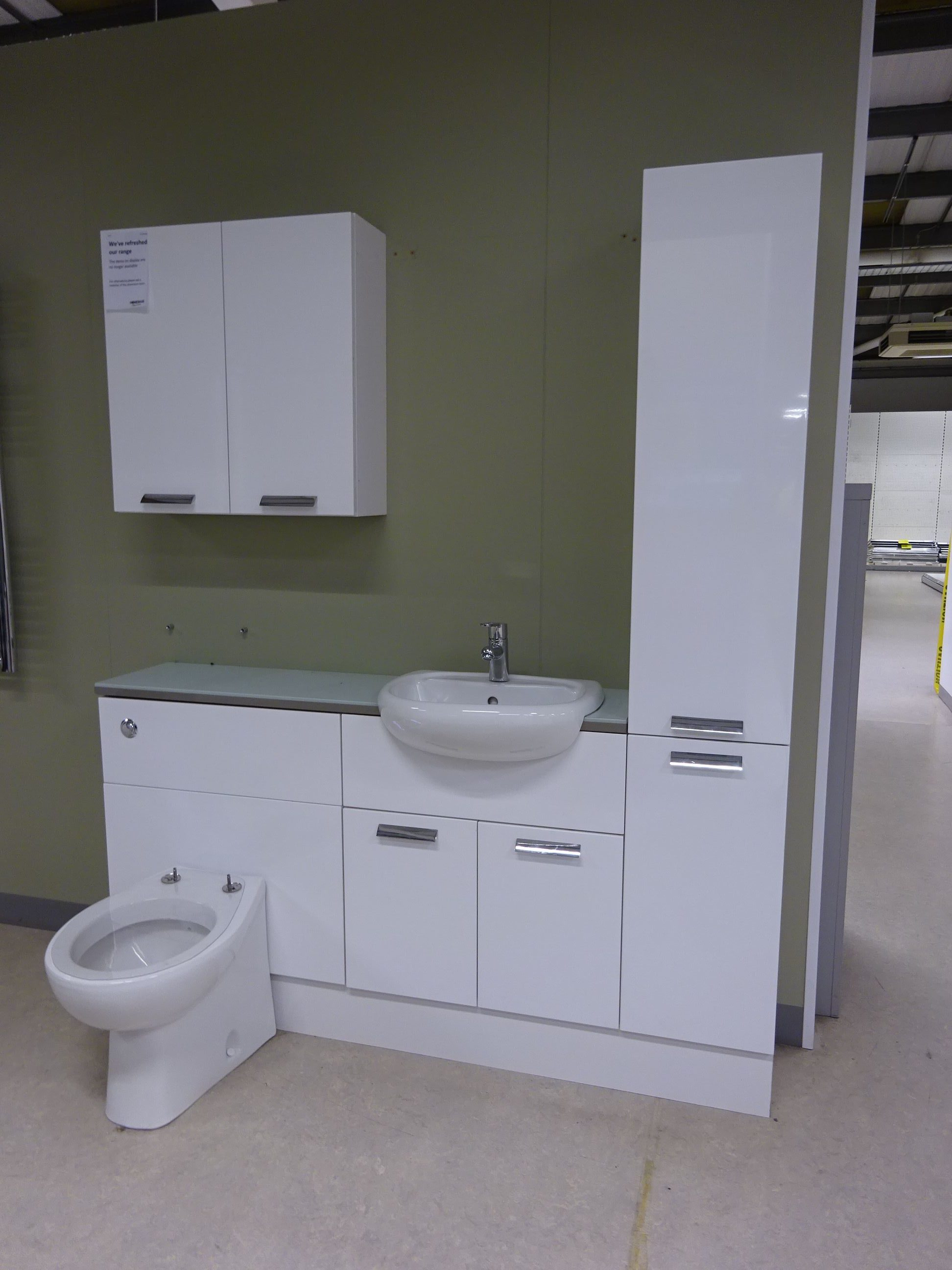 Ex Display Schreiber Fitted Bathroom Vanity Cabinets W Toilet Basin with regard to measurements 1944 X 2592