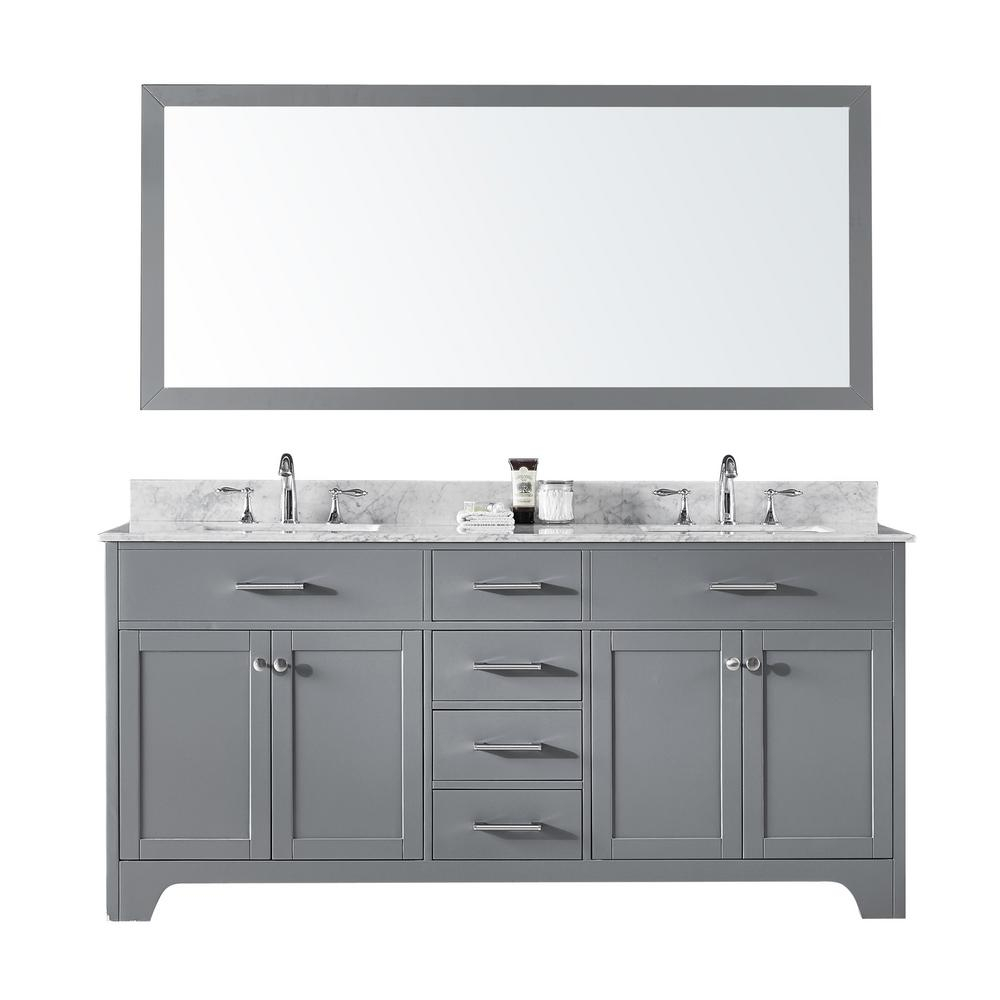 Exclusive Heritage 72 In Double Sink Bathroom Vanity In Taupe Grey with measurements 1000 X 1000