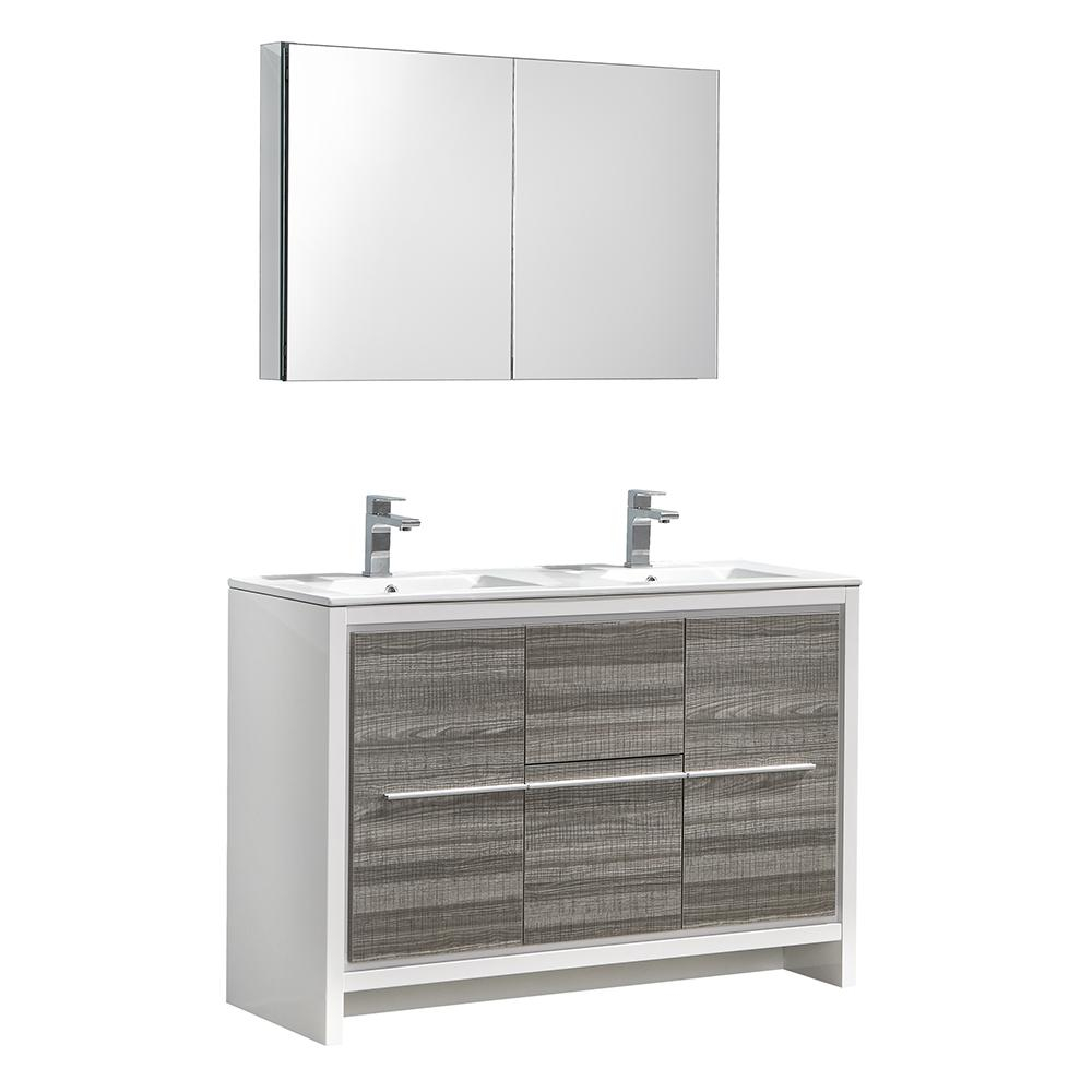 Fresca Allier Rio 48 In Modern Bathroom Vanity In Ash Gray With in sizing 1000 X 1000
