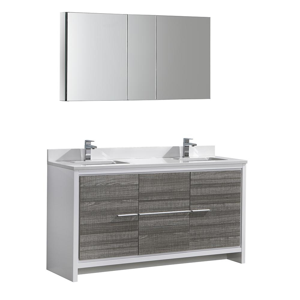 Fresca Allier Rio 60 In Modern Bathroom Vanity In Ash Gray With inside sizing 1000 X 1000