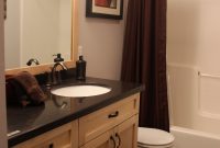 Full Bathroom Quartz Countertops Vinyl Floors Maple Cabinets with regard to proportions 3456 X 5184
