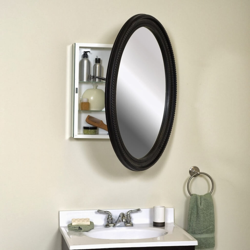 Furniture Captivating Oval Bathroom Mirror And Mirrored Medicine with regard to dimensions 1024 X 1024
