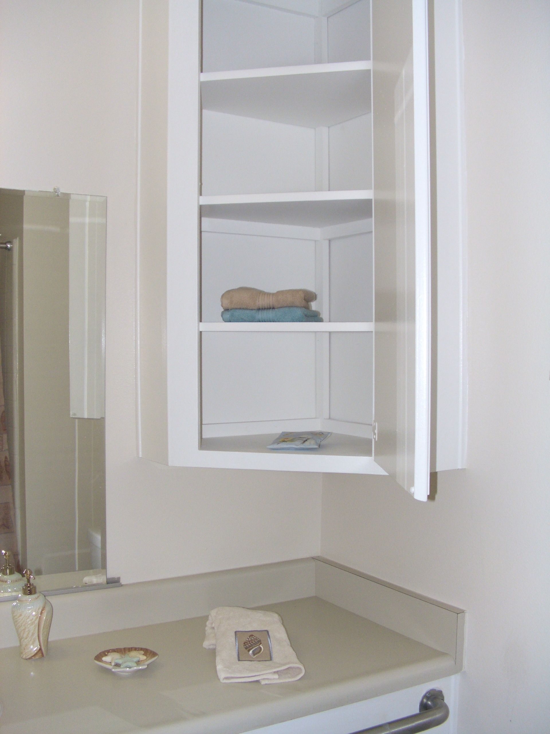 Furniture Wall Mounted Bathroom Corner Cabinet With Shelf And Within for size 1920 X 2560
