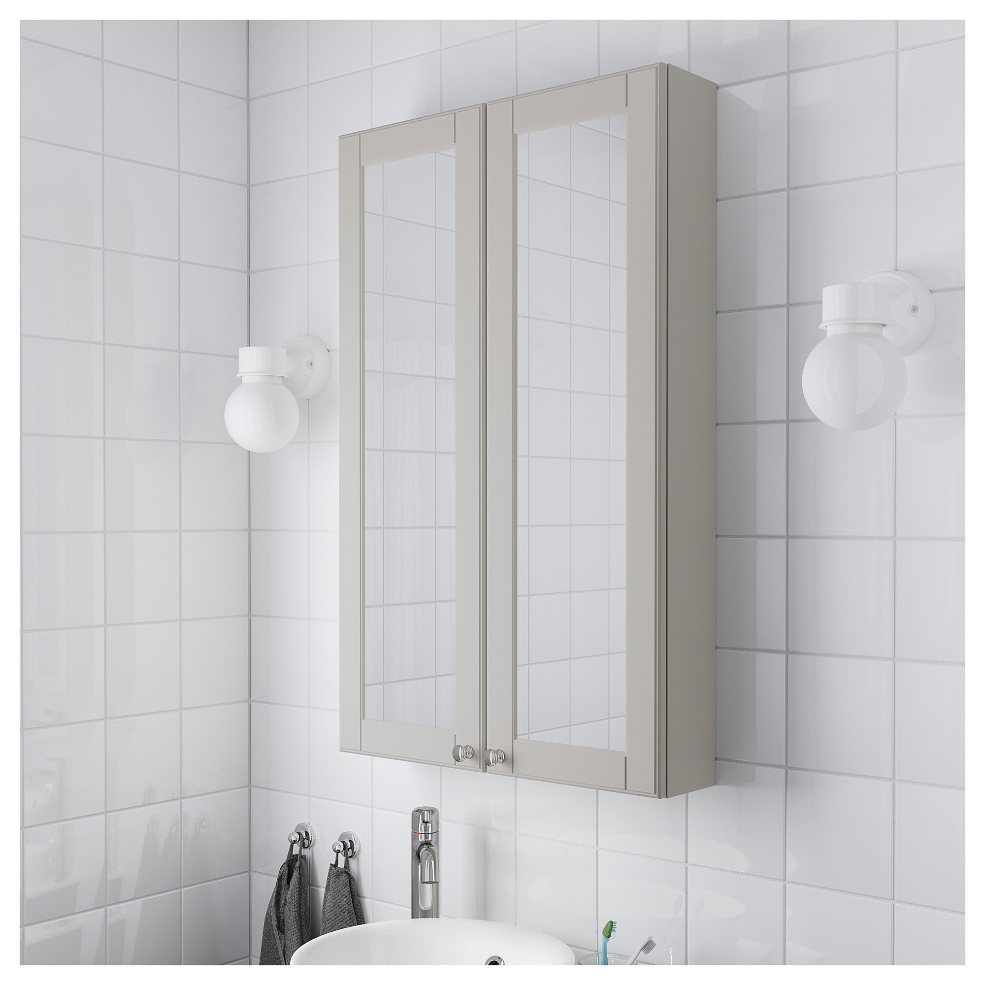 Godmorgon Mirror Cabinet With 2 Doors Kasjn Light Grey 60 X 14 X 96 for size 2000 X 2000