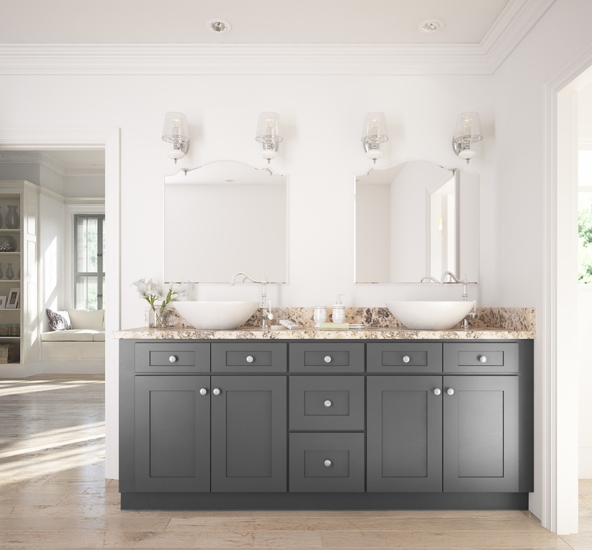 Graphite Grey Shaker Ready To Assemble Bathroom Vanities regarding proportions 1200 X 1114