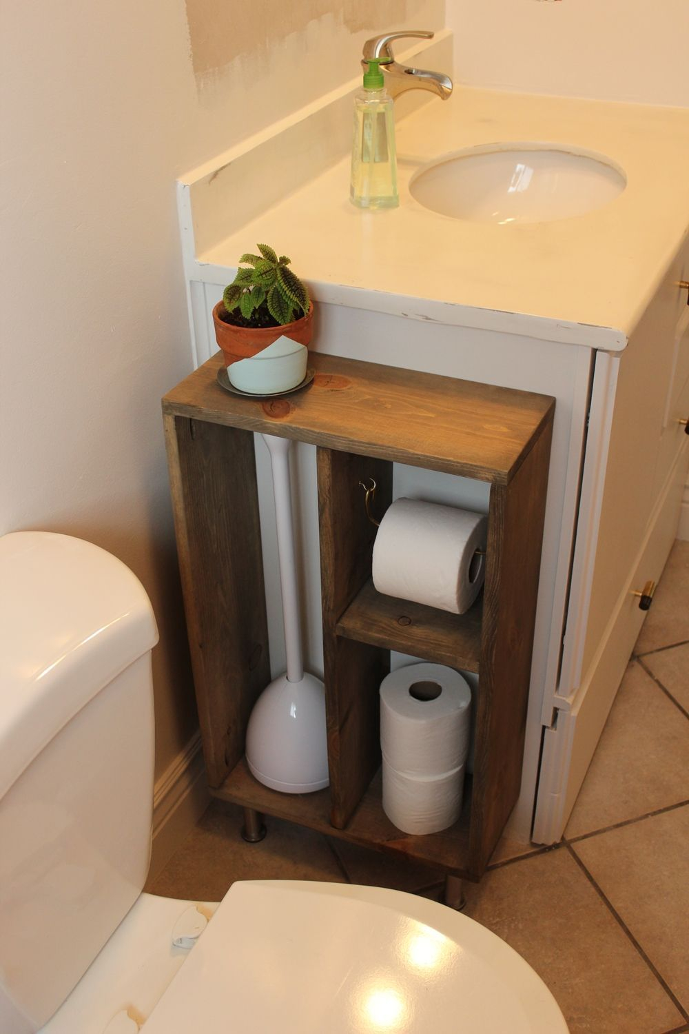 Hide Unsightly Toilet Items With This Diy Side Vanity Storage Unit in size 1000 X 1500