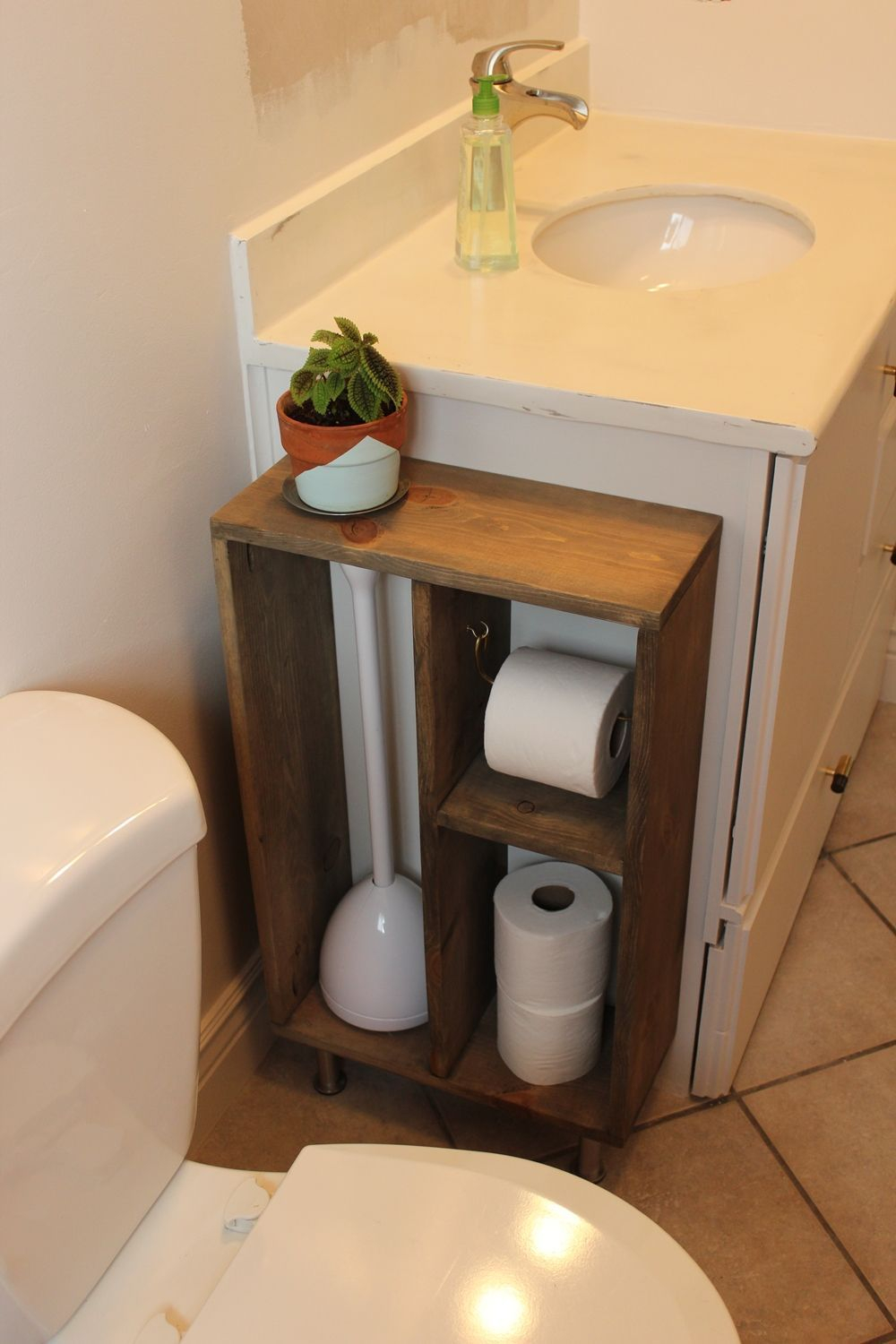 Hide Unsightly Toilet Items With This Diy Side Vanity Storage Unit with sizing 1000 X 1500