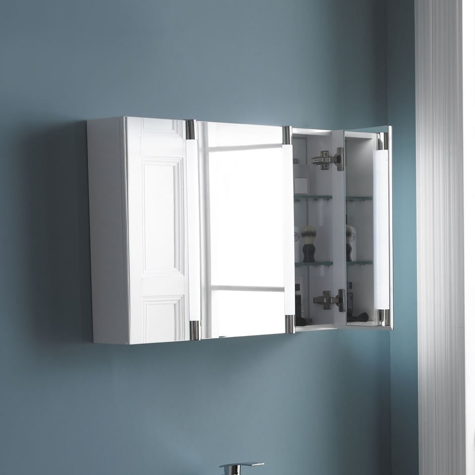 Hudson Reed Lincoln Large Led Mirrored Bathroom Cabinet Bathroom in size 960 X 960