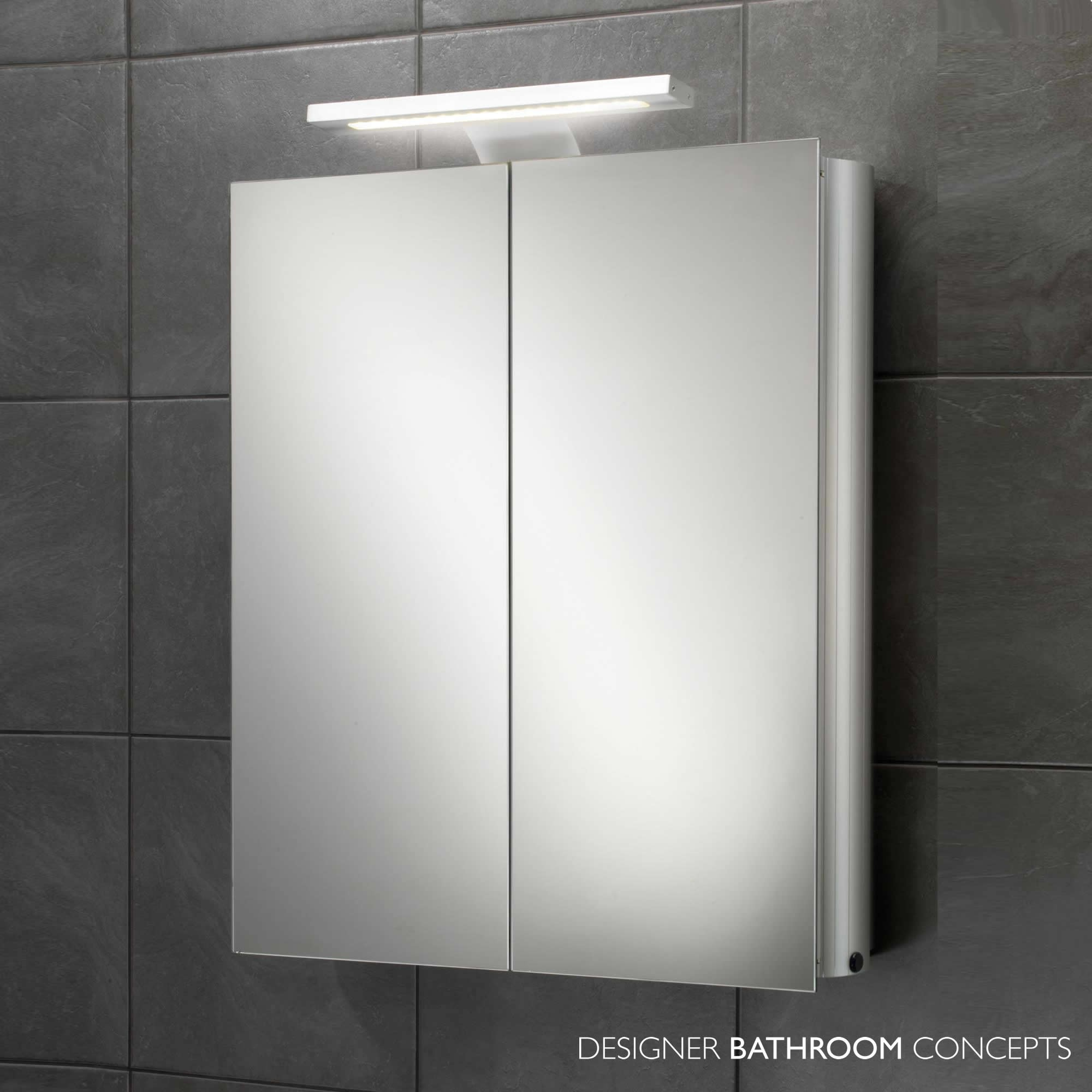 Karma Led Illuminated Battery Bathroom Mirror Cabinet With Pull for proportions 2000 X 2000